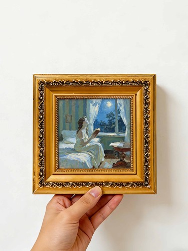 Moonlit girl reading book - girl,