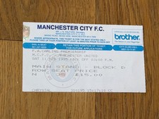 TICKET 1994/95 Man City v Manchester United League