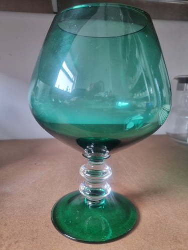 Vintage green brandy snifter - vintage,