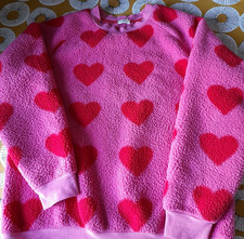 Cath Kidston Pink Heart Borg Warm Jumper Large