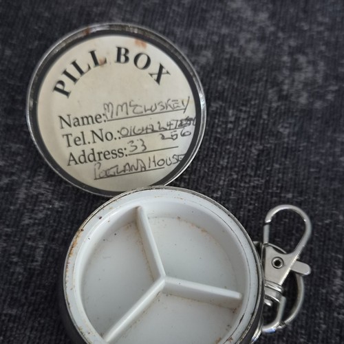 Silver keychain pill holder - silver,