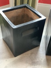 3 Heavy Duty 20kg Outdoor Garden Plant Pots 37 x 37 x 41cm Height. Painted Black