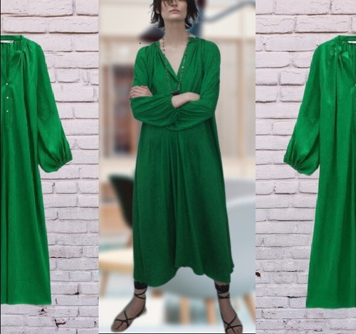 Zara green creased - creased, effect