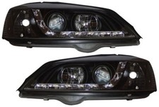 VAUXHALL ASTRA G MK4 98-03 BLACK DRL LED R8 DESIGN PROJECTOR FRONT HEADLIGHTS