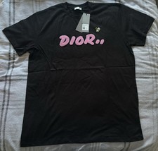 Christian Dior Men's T Shirt Designer XL Brand New With Tags Black XL 44" Chest