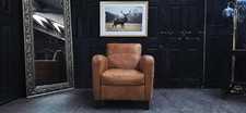 DFS TAN LEATHER ARMCHAIR