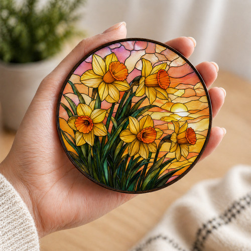 Daffodil stained glass effect - daffodil,
