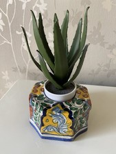 VINTAGE HAND PAINTED TALAVERA MEXICAN COLOURFUL POT
