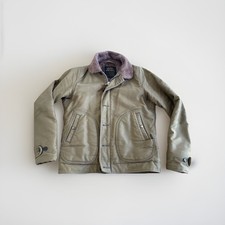 Iron Heart Alpaca Lined N-1 Deck Jacket Khaki, (XS fits like S), Made in Japan