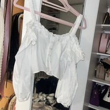 Zara Bardot White Top XS