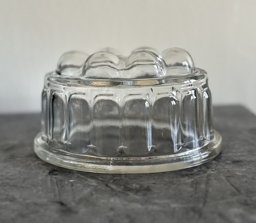 Vintage clear glass oval - glass, jelly