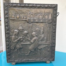 Antique Oak and Brass Embossed