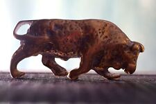 Vintage Figurine Brass Charging Bull Small Ornament