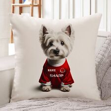 Manchester Westie Cushion Personalised Football Cover Dog Pillow Gift DFC467