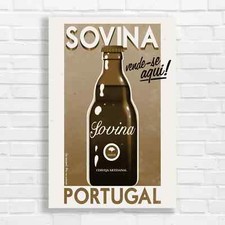 Retro Sovina Amber Beer Sepia Canvas Print Large Picture Wall Art