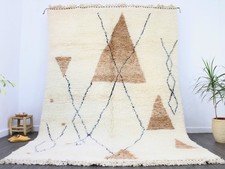 Handmade Moroccan Berber Rug geometric Beni Ourain Rug Wool Shag Area Rug