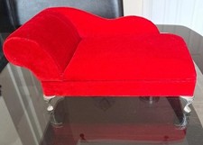 Vintage Red Velvet Chaise Long Jewellery Box