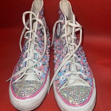 Custom Mixed Rhinestone Converse with the letter M