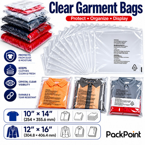 Garment bags clear - garment, cello