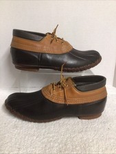 VTG Bean Men's 12 M Low Top Waterproof Duck Shoes Brown Leather Maine USA