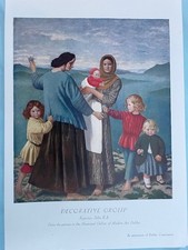 Original Vintage 1930 Print Decorative Group by Augustus John