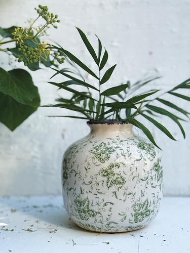 Floral jar stem vase - stem, vase,