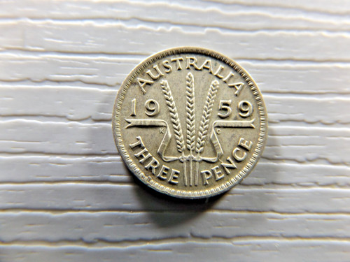 Australian 1959 three pence - australian,