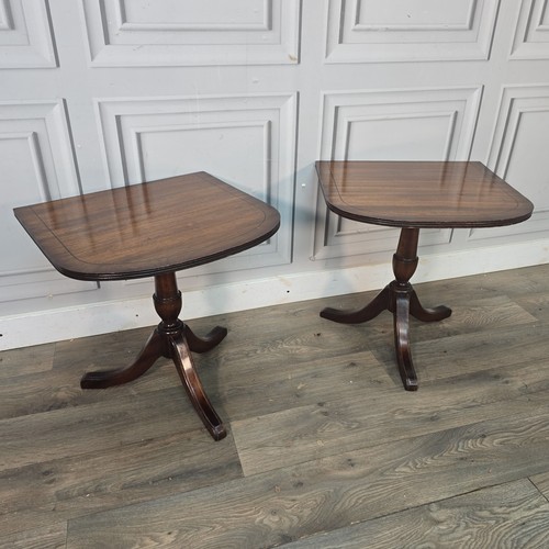 Antique mahogany pair tables - mahogany,