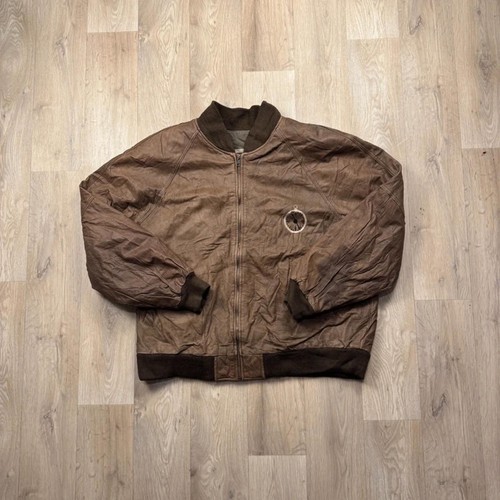 Vintage leather bomber jacket - leather,