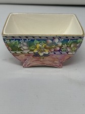 Vintage Maling Floral Dish Square Footed Clematis Lustre Ware