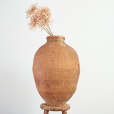 Antique Vintage Large Antique Terracotta Olive Jar Urn – R