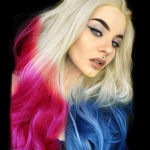 Long pink blue - long, wigs