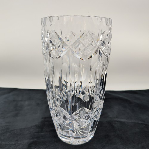 Large crystal barrel vase - barrel, with