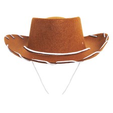 KIDS BROWN COWBOY HAT 52CM CHILDREN COWGIRL FANCY DRESS COSTUME CHILD OUTFIT LOT
