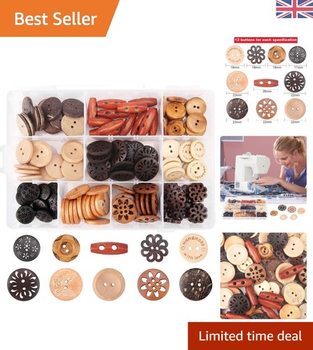 120pcs colorful wooden buttons - 120pcs,