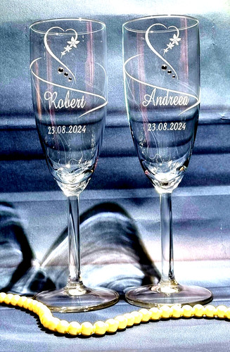 Personalised champagne flutes - personalised,