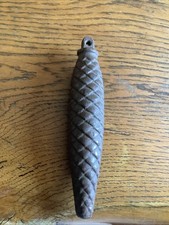 Antique Vintage Cast Iron Curtain Weight, Sash Pulley, Light Pull. Fir Cone 