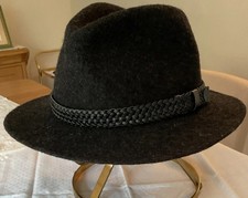Men's  Vintage Felt Fedora Hat - Dark Grey - Excellent Condition- Worn Once
