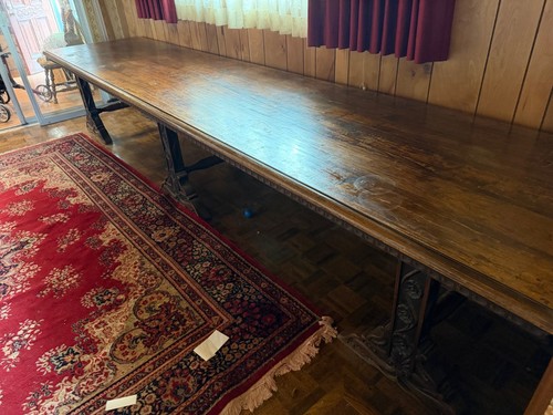 Antique carved oak banquet - antique,