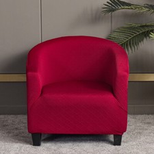 Tub Chair Cover Armchair Club Chair Stretch Spandex Jacquard Round Slipcovers