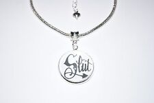 Slut Logo Charm Euro Anklet Ankle Chain Jewellery Cuckold Hotwife Swinger Sexy