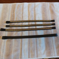 3 CLINCHER BROWBANDS.STAMPED JEFFRIES MADE IN ENGLAND.+ ONE. SEE DESCRIPTION. 