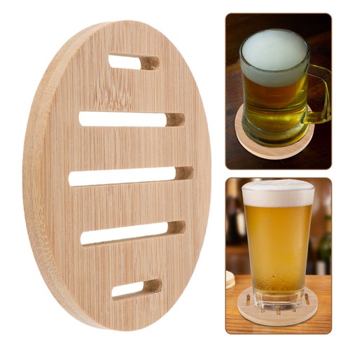 Reusable bamboo tea coasters - tea,