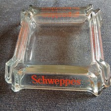 Schweppes glass ashtray - glass,
