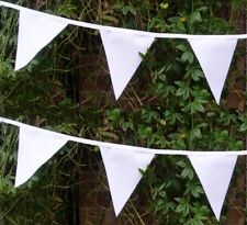 BUNTING Plain White Cotton - PER METRE - Wedding Christening Vintage Party