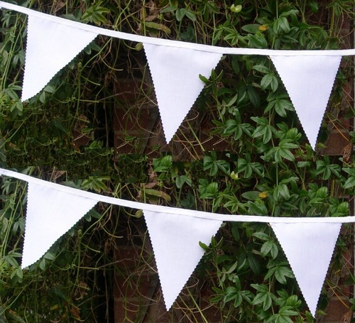 Bunting plain white cotton - bunting,