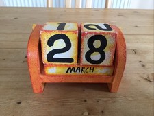 Vintage Orange  Wooden Shabby