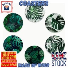 Tropical Leaf Wooden Coasters