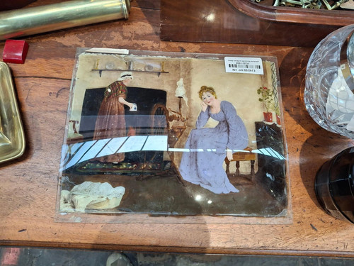 Reverse glass painting - painting, of
