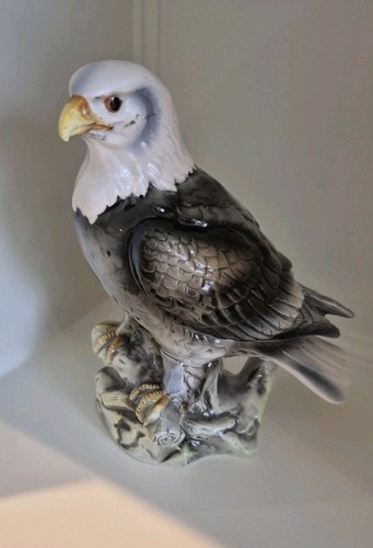 Glazed ceramic eagle statue - statue, by